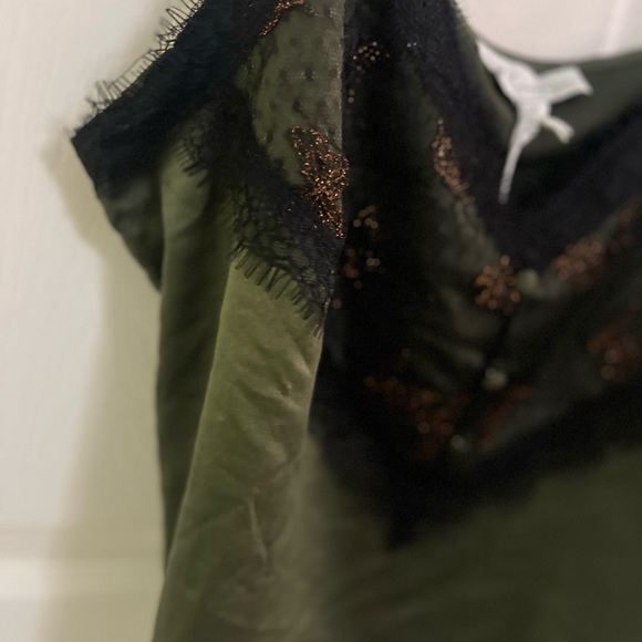 Jessica Simpson Women's Alex Lace Cami Top green with lace butterflies NWT Large - Picture 6 of 10